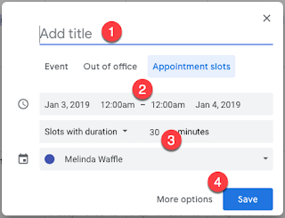 How to add appointment slots to google calendar